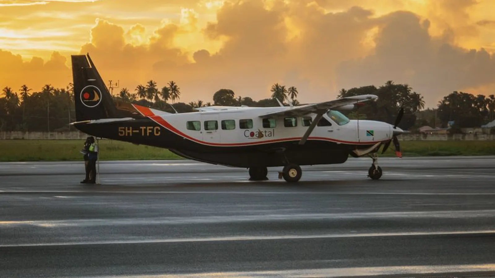 Aircraft on the apron at Abeid Amani Karume international airport, Zanzibar