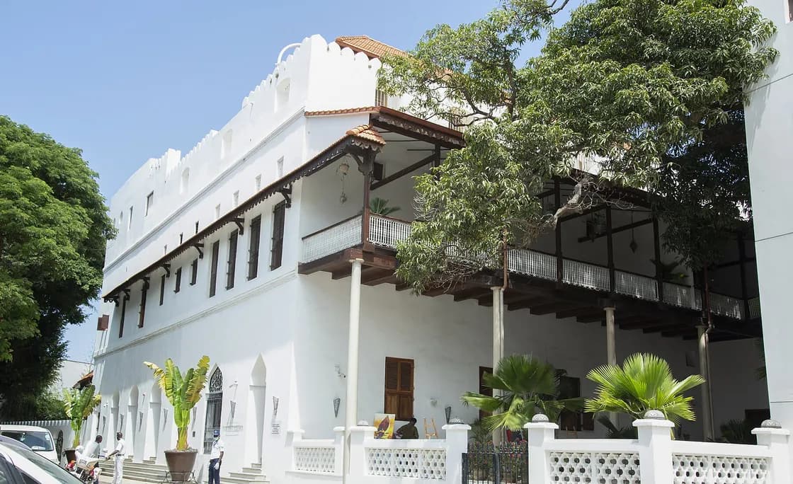Seafront hotel building in Stone Town, Zanzibar