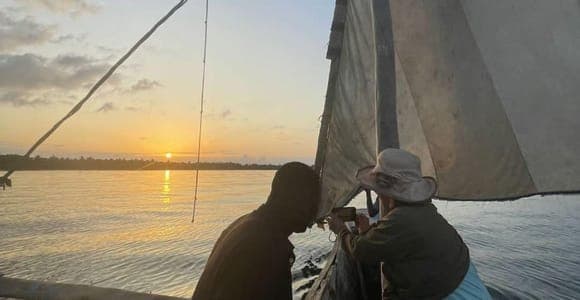 Sunset dhow from Wete, drinks on board