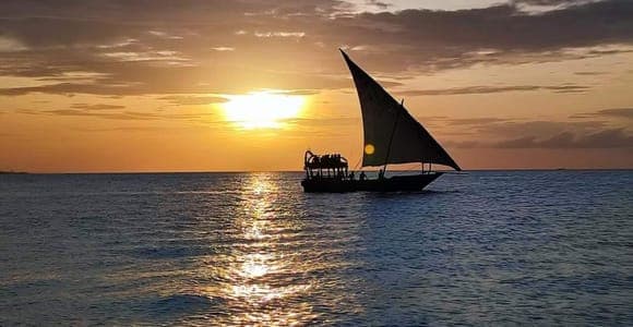 Sunset dhow from Nungwi